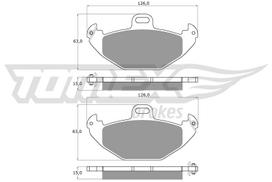 Stabdžių trinkelių rinkinys, diskinis stabdys TOMEX Brakes 12-38