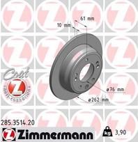 Stabdžių diskas ZIMMERMANN 285.3514.20