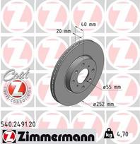 Stabdžių diskas ZIMMERMANN 540.2491.20