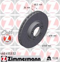 Stabdžių diskas ZIMMERMANN 460.4553.52