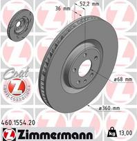 Stabdžių diskas ZIMMERMANN 460.1554.20