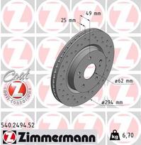 Stabdžių diskas ZIMMERMANN 540.2494.52