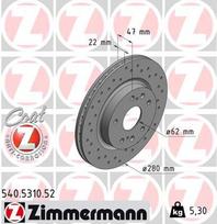 Stabdžių diskas ZIMMERMANN 540.5310.52