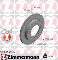 Stabdžių diskas ZIMMERMANN 540.2499.20