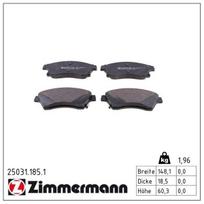 Stabdžių trinkelių rinkinys, diskinis stabdys ZIMMERMANN 25031.185.1