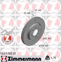 Stabdžių diskas ZIMMERMANN 540.5300.20
