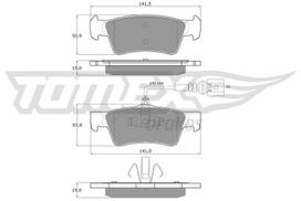 Stabdžių trinkelių rinkinys, diskinis stabdys TOMEX Brakes 14-80