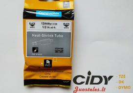 Su DYMO Rhino suderinama kembrikinė juostelė A 18055 12 mm x 1.5 m balta juostelė/juodas tekstas
