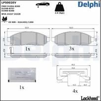 Stabdžių trinkelių rinkinys, diskinis stabdys DELPHI LP5002EV