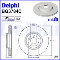 Stabdžių diskas DELPHI BG3784C