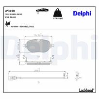 Stabdžių trinkelių rinkinys, diskinis stabdys DELPHI LP4018