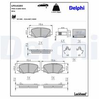 Stabdžių trinkelių rinkinys, diskinis stabdys DELPHI LP5102EV
