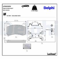 Stabdžių trinkelių rinkinys, diskinis stabdys DELPHI LP5035EV