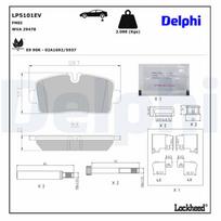Stabdžių trinkelių rinkinys, diskinis stabdys DELPHI LP5101EV