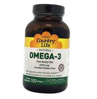 Žuvų taukai Omega-3, Omega-3 žuvų kūno aliejus, Country Life 100 minkštųjų kapsulių (67124003) 100softgels