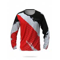 Men Fashionable 3D Printed Round Neck Long Sleeve Breathable T-Shirt For Fishin Hiking Workout Outdoor Activities S