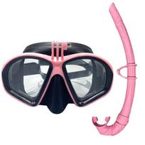 Snorkeling & Diving Tempered Glass Silicone Goggles Set One Size