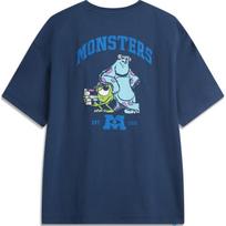 Li Ning X Disney Collaboration Monsters University Series Printed Letter Round Neck Comfortable Breathable Loose Short Sleeve T-Shirt AHSU486-4 S