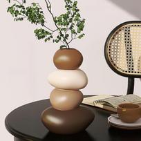 Flower Vase Desktop Ornament Figurine Home Decor Table Centerpiece Flowerpot Decorative for