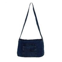 Denim bag Women's messenger bag Simple fashion small bag Student class shoulder bag Versatile canvas bag Denim bag tide tamsiai mėlyna spalva