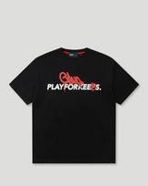 American-style oversized letter print round-neck T-shirt retro high street Harajuku shirt Gothic rock men short-sleeved shirt S
