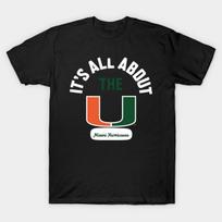 Men Black Print T-shirt Miami-Hurricanes No-Cut Transfer Paper Print Cotton Tshirt L juoda