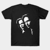 Men Black Print T-shirt Mulder And Scully No-Cut Transfer Paper Print Cotton Tshirt 3XL juoda