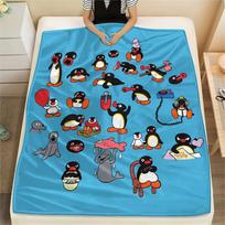 1 vnt. PINGU spaudinio flanelinis pledas, aukštos kokybės, visų sezonų, namų dekoras, šiluma ir jaukumas, puikiai tinka Kalėdų dovanoms 80cm x 120cm