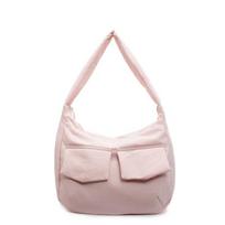 Korean version of simple lazy wind messenger bag women's large-capacity solid color versatile shoulder bag going out casual cotton clothes tote bag one size fits all rožinė