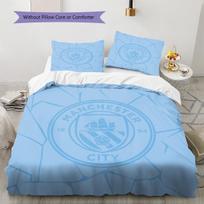 ManchesterCity rašto patalynės komplektas (antklodė ir užvalkalai) Namų dekoracija Gimtadienio dovana (1 * antklodės užvalkalas + 2 * pagalvės užvalkalai, be šerdies) 135x200cm