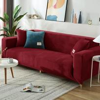Velvet Plush Sofa Cover Elastic L Shape Couch Covers Stretch Sofa Slipcover For Living Room Home Decor 1seater 90-140cm 1PC