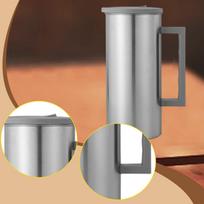 Stainless Steel Pitcher with Lid Multifunctional 1600ml Wide Kettle Beverage Container for Kitchen