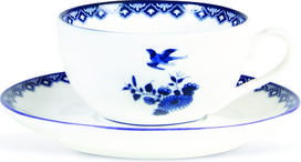 &K Amsterdam Arbatos puodeliai su lėkštutėmis Delftware, 2 vnt.