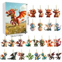 Christmas Blind Box Series With Dragon Figures For Festive Tree Ornaments And Collectors oranžinė