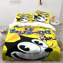Cute F-Felix Cat Cartoon Bedding Set,Duvet Cover Comforter Bed Set Quilt Cover Pillowcase,King Queen Twin Size Boys Girls Adults 135x200cm