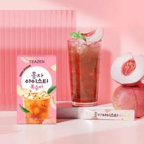 Teazen Zero Sugar Peach Iced Tea Low Calorie Healthy Drink 10 Sticks/5box Drink 10 Sticks/5box