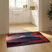 Mount Fuji Floor Mat Flannel Door Mat Non-Slip Bedroom Living Room Home Decor 40x60cm