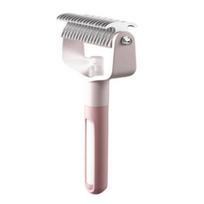 Dual-Sided Pet Grooming Comb for Dogs Cats, 2?in?1 Pet Deshedding Brush with Spray, Undercoat Rake Dematting Comb Tool for Long Haired Pet rožinė