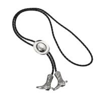 Zinc Zinc Alloy Cowboy Hat Boots Necklace Exquisite Leather Rope Tie Decor  for Gifts sidabras
