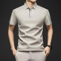 Men's Elegant Casual Office And Daily Wear Polo Shirt M chaki