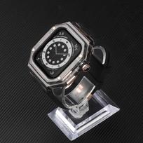 Silicone Strap+ Transparent Case for Apple Watch ultra2 49mm 44mm 45mm Sport Band Bezel for iwatch series 9 8 7 SE 6 5 4 Mod Kit 41mm