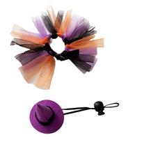 Funny Mini Pet Halloween Costume Comfortable Adjustable Hat Lizard Witch Costume Set Tutu Skirt with Ribbon