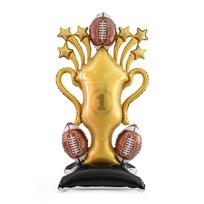 1-Pack Extra-Large Standing Football Trophy Aluminum Foil Balloon, 59inch Standing Balloons, Party Balloons, Suitable for Sports-Themed Footbal Other