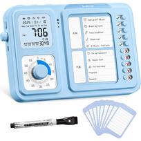 3-in-1 Visual Timer , Tool for Kids|Adults, Task Timer with Chore Chart Board, Visual Schedule for Kids with Autism, Daily Checklist for Home, School mėlyna