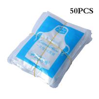 50/100 vnt. vienkartinės plastikinės prijuostės Eco Flat Pack Protection Body Clear chalatai 50PCS 5/