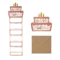 6/7 Slots Birthday Cake Money Card Traditional Folding Cash Holder Cash Envelopes  Kids Teens rožinė