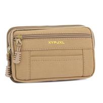 Multi-Compartment Men Waist Pack Bum Bag Men Wallet Pouch Gym Fitness Mobile Phone Bags  Coin Purse chaki