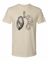 Cottage Cult Clothing Tee T Shirt Cotton Medical Anatomy Victorian Art Lungs #1 L
