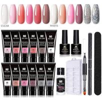 Poly Nail Gel Set 6W LED Lamp Full Manicure Kit Quick Extension Nails Building Fingertips Polygels Tool Kit 8