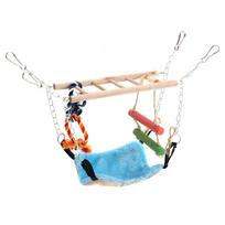 Small Animal Ferret Parrot Rat Bird Swing Rope Hanging Net Cage for Animal beige